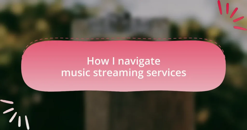How I navigate music streaming services